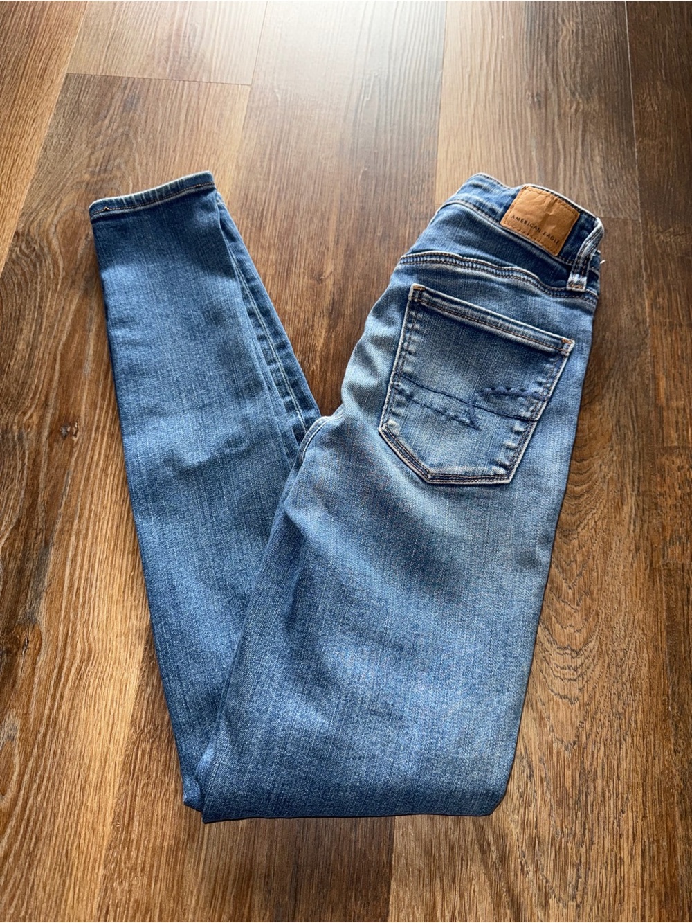 American Eagle Outfitters Light Blue Ripped Skinny Jeans